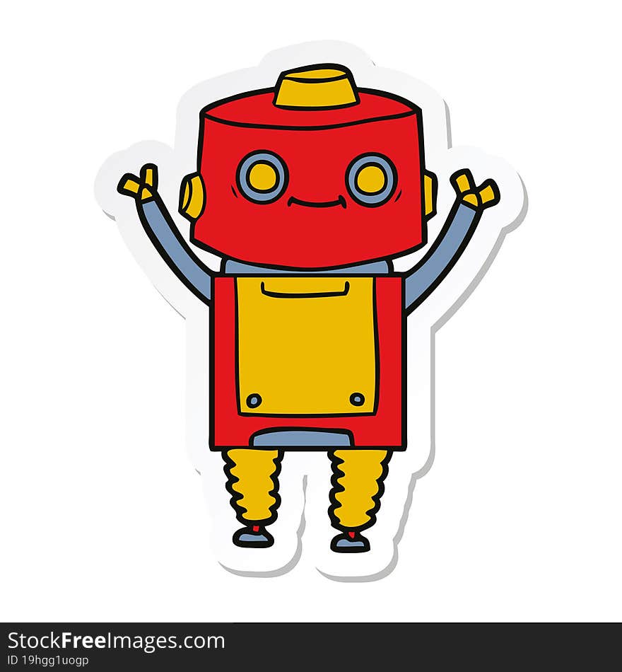 sticker of a cartoon robot