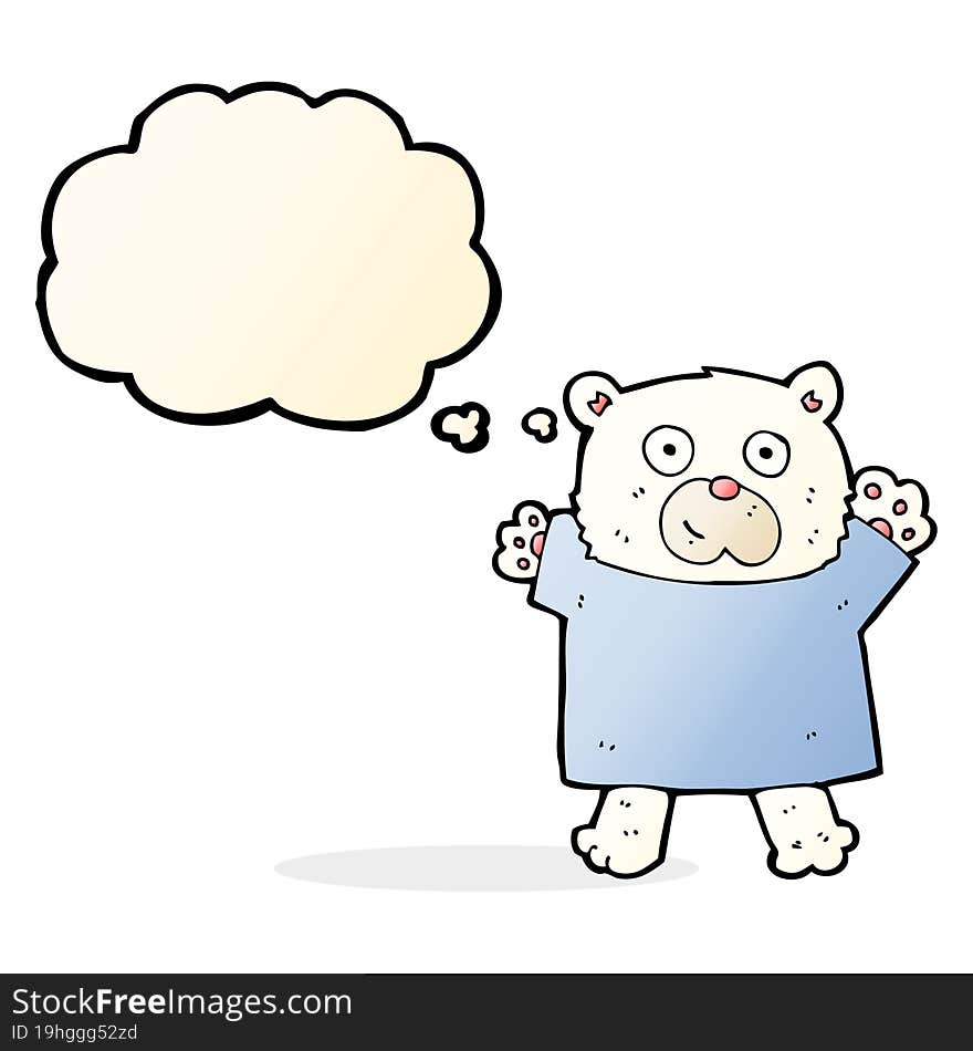 cartoon cute polar bear with thought bubble