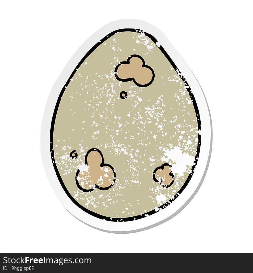 distressed sticker of a cartoon egg