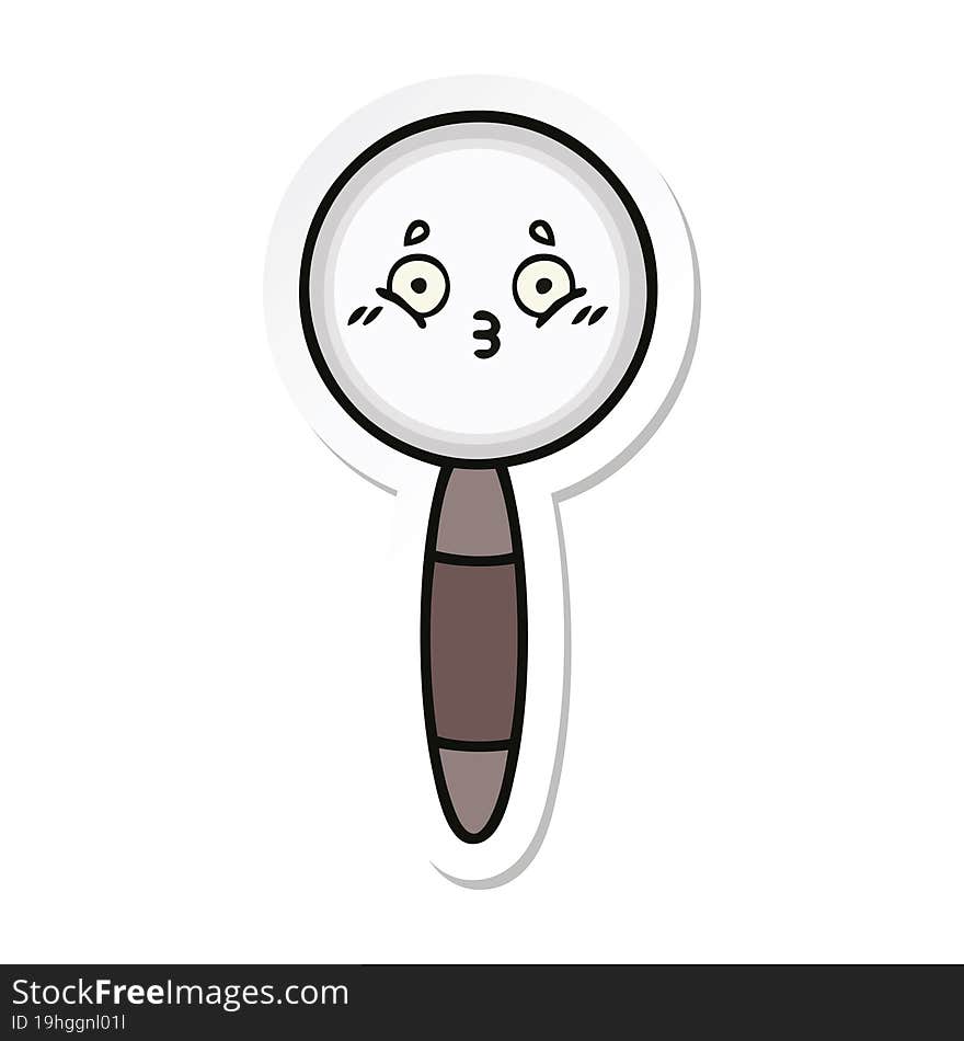 Sticker Of A Cute Cartoon Magnifying Glass