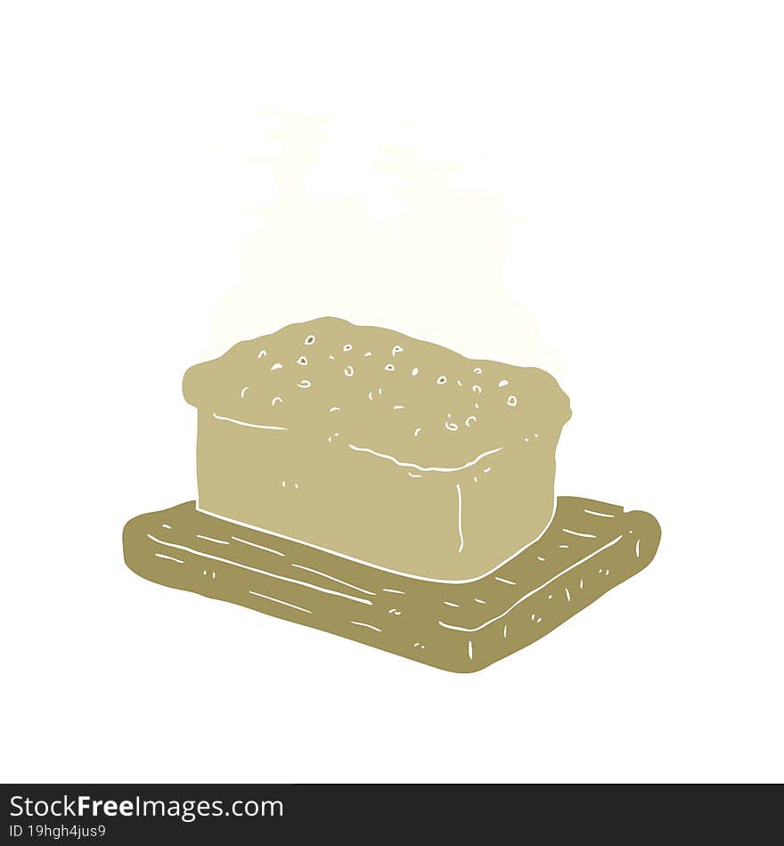 flat color illustration of loaf of bread. flat color illustration of loaf of bread