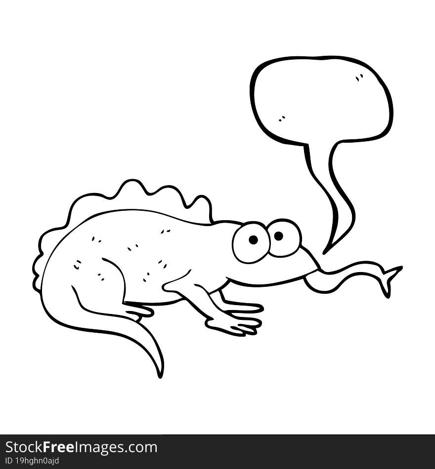 Speech Bubble Cartoon Lizard