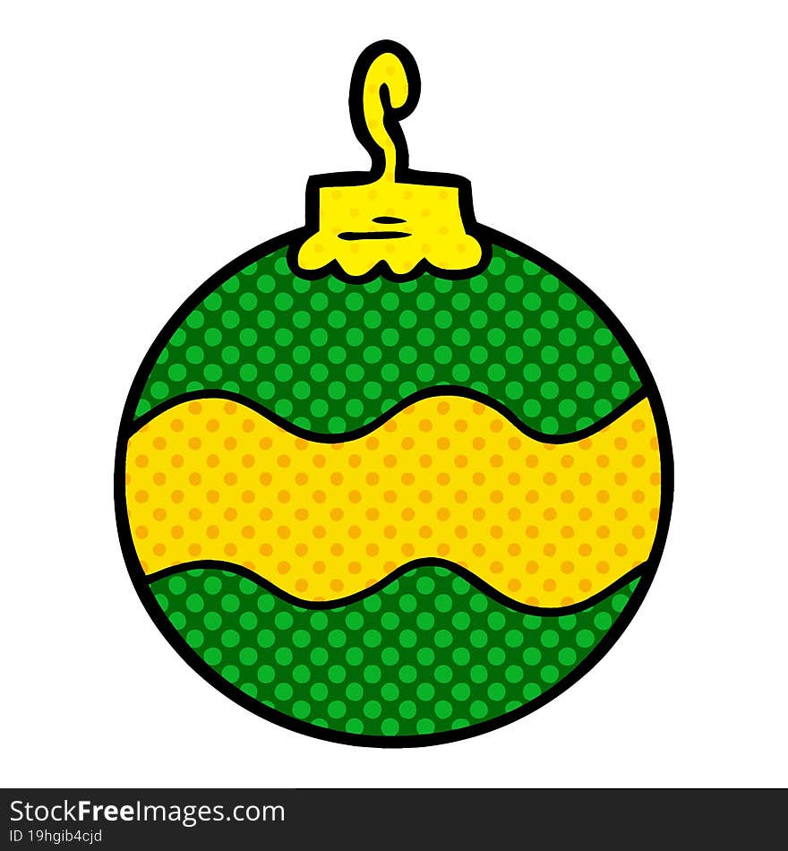 cartoon christmas bauble. cartoon christmas bauble