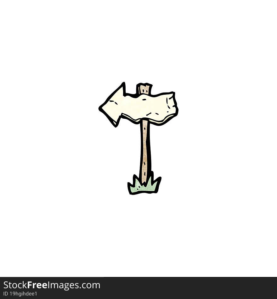 Cartoon Sign Post Arrow