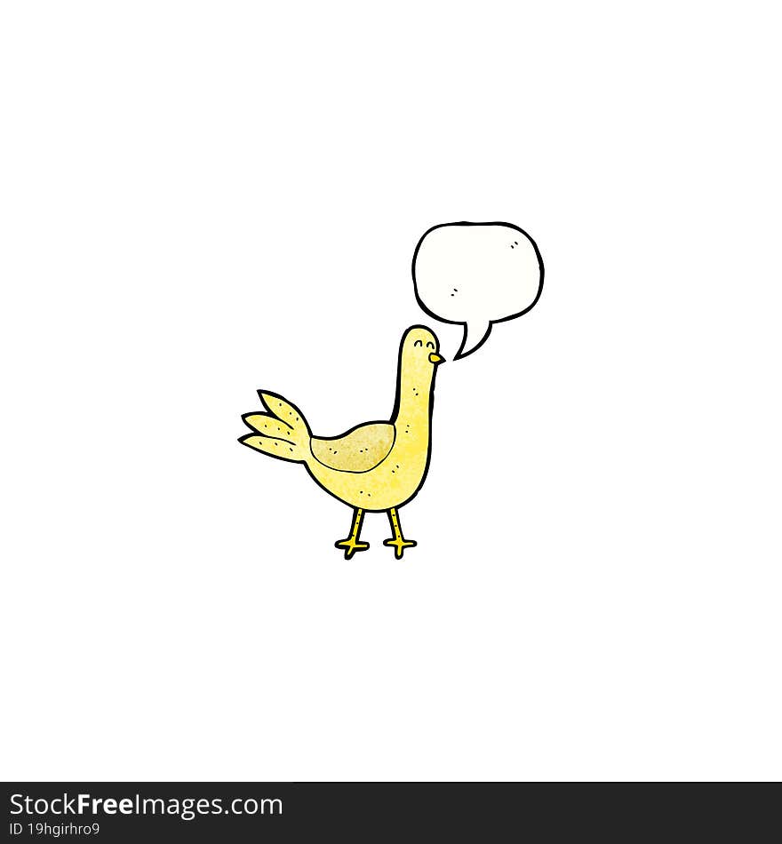 cartoon pigeon with speech bubble