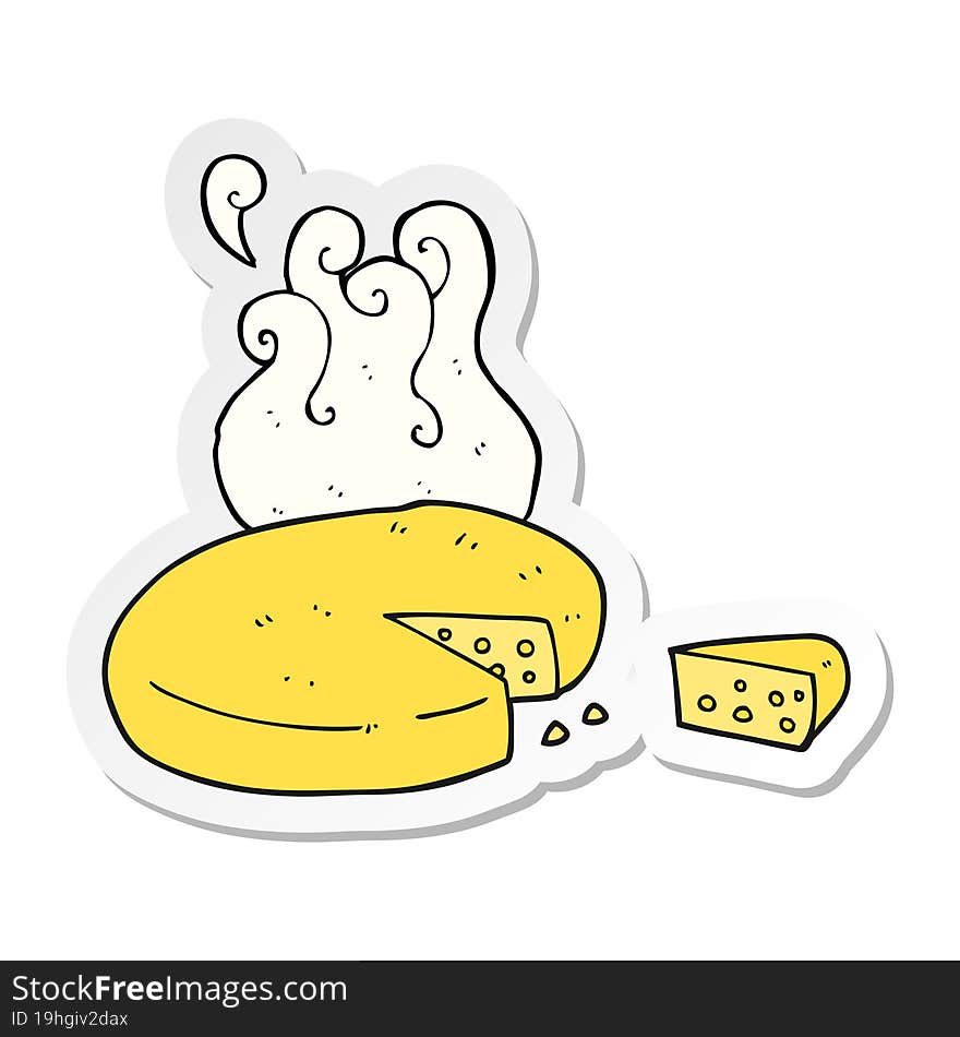 sticker of a cartoon cheese