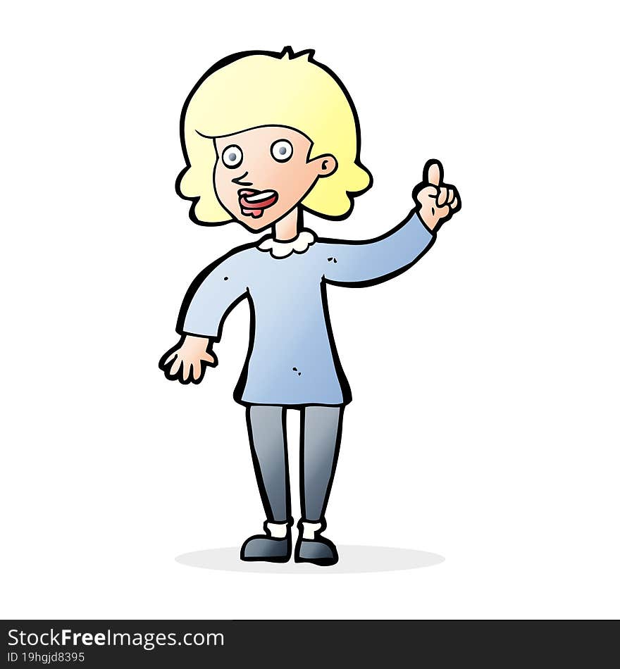 cartoon woman with idea