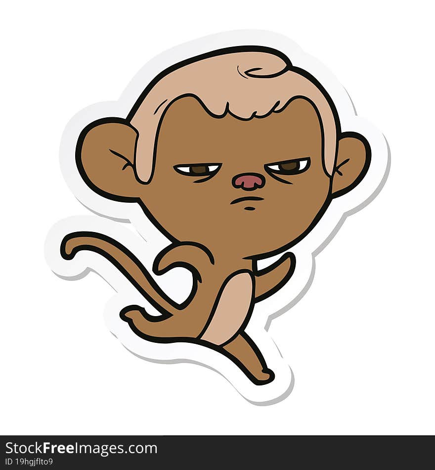 Sticker Of A Cartoon Monkey