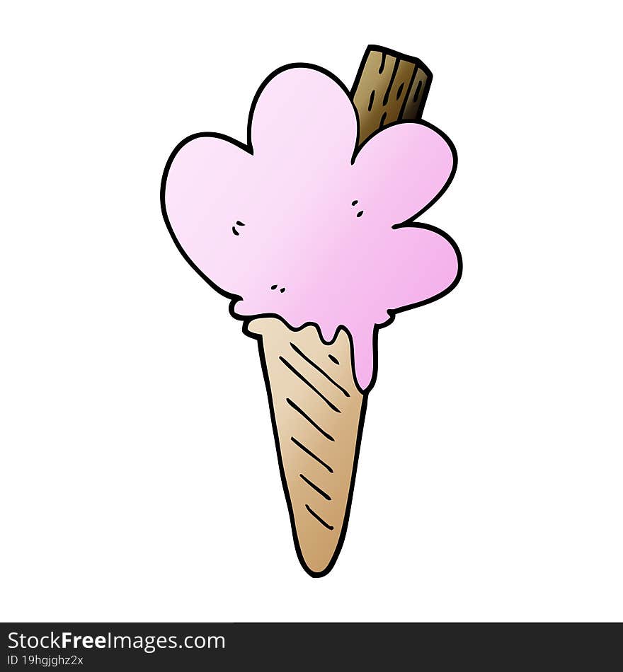 Cartoon Doodle Ice Cream Cone