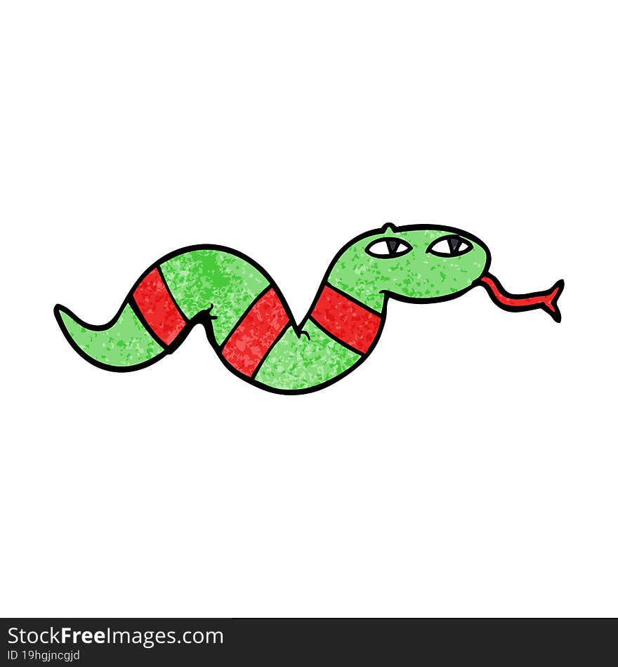 cartoon doodle snake