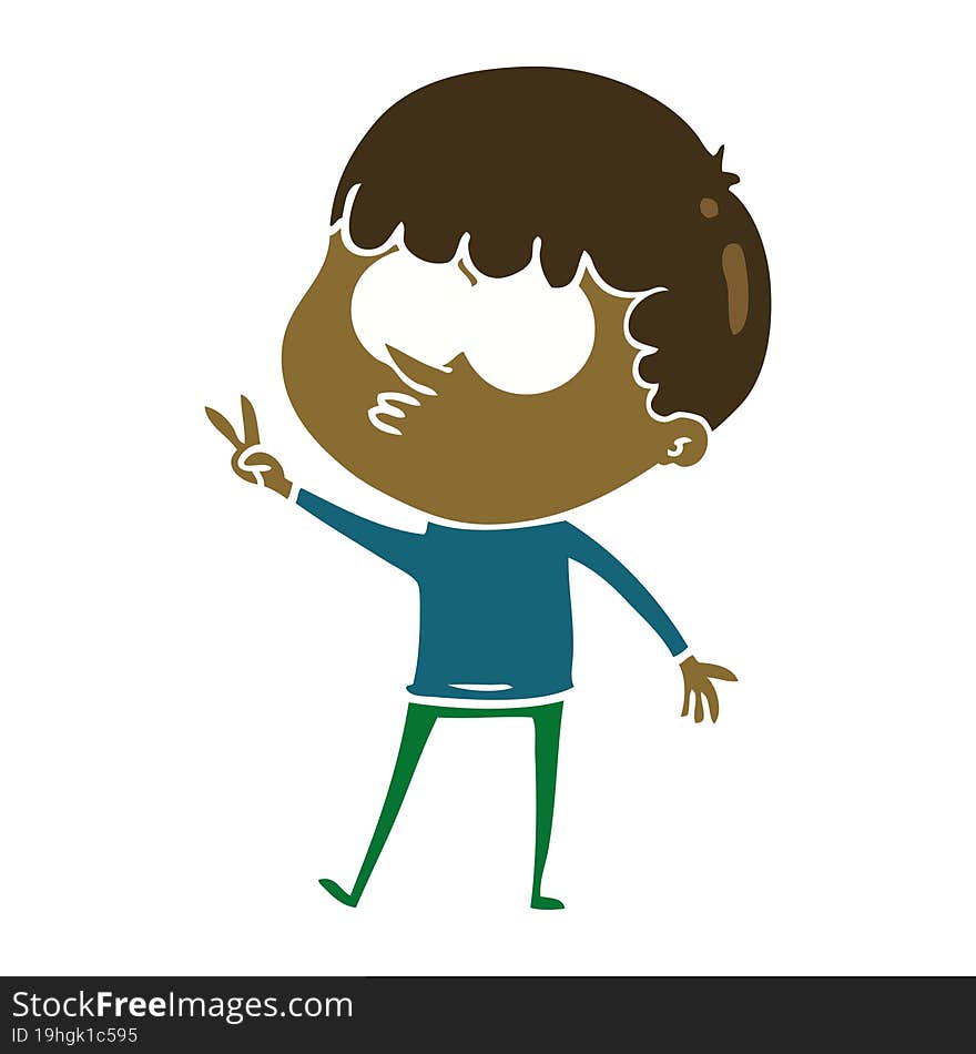 flat color style cartoon curious boy dancing