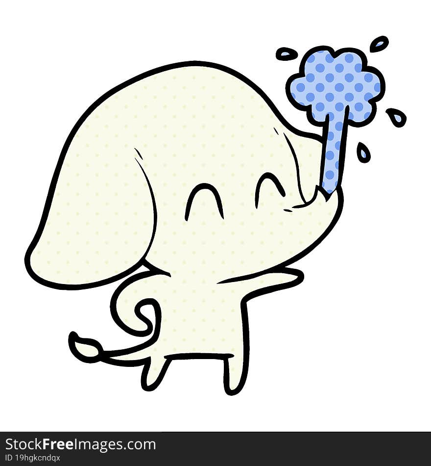 cute cartoon elephant spouting water. cute cartoon elephant spouting water