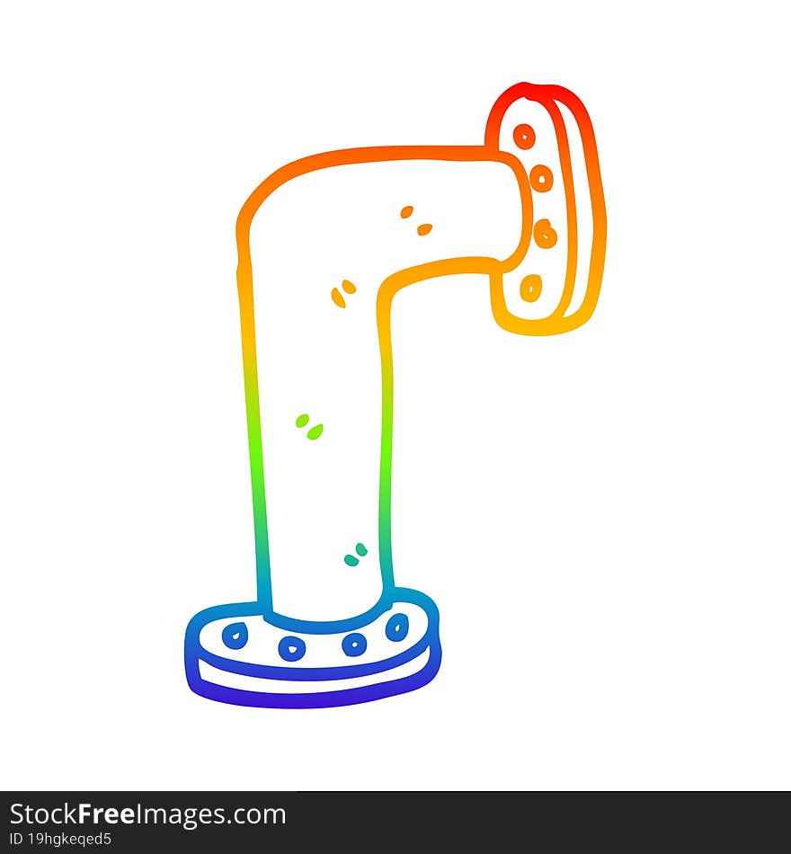 rainbow gradient line drawing cartoon water pipe