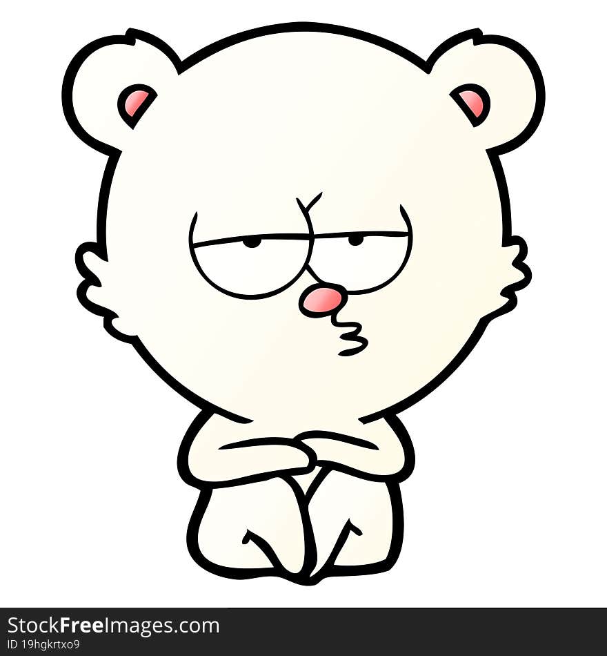 bored polar bear sitting cartoon. bored polar bear sitting cartoon