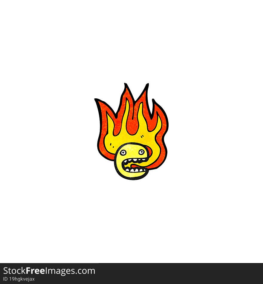 flaming face symbol cartoon