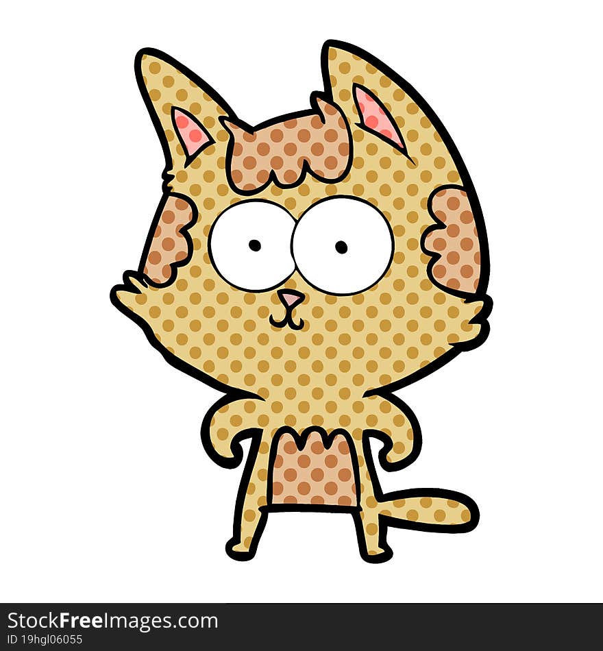 happy cartoon cat. happy cartoon cat