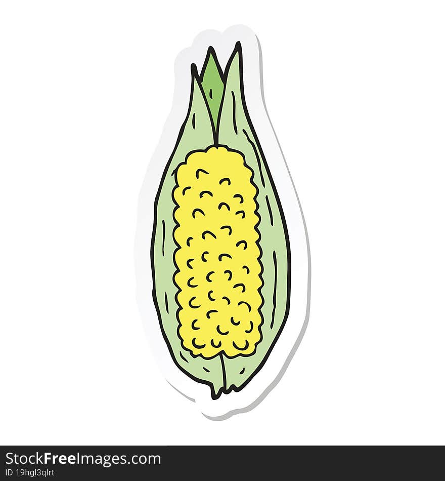 sticker of a cartoon corn