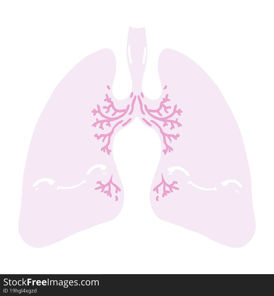 flat color style cartoon lungs