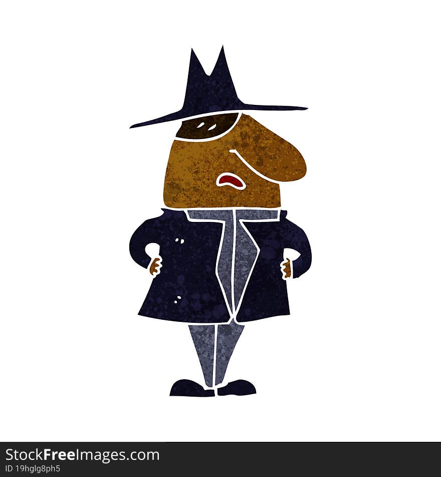 cartoon man in coat and hat