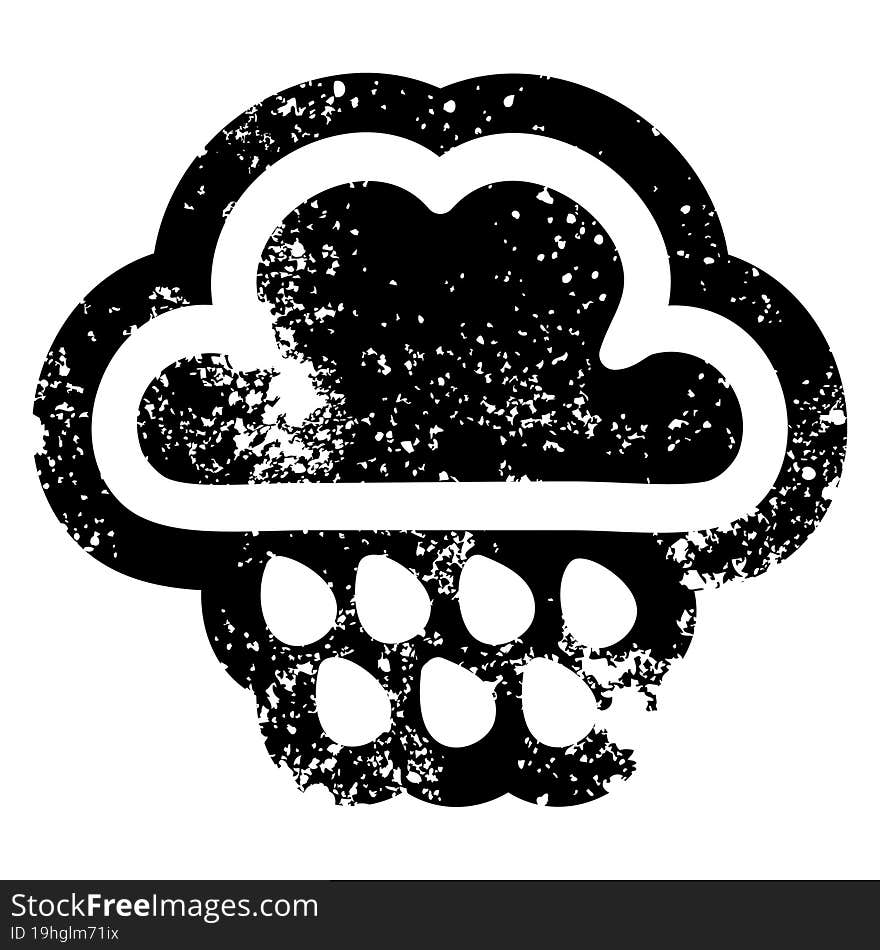 rain cloud distressed icon