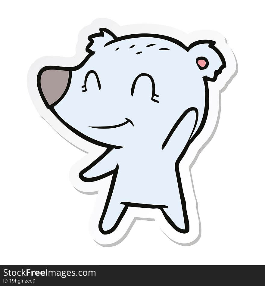 sticker of a friendly bear cartoon