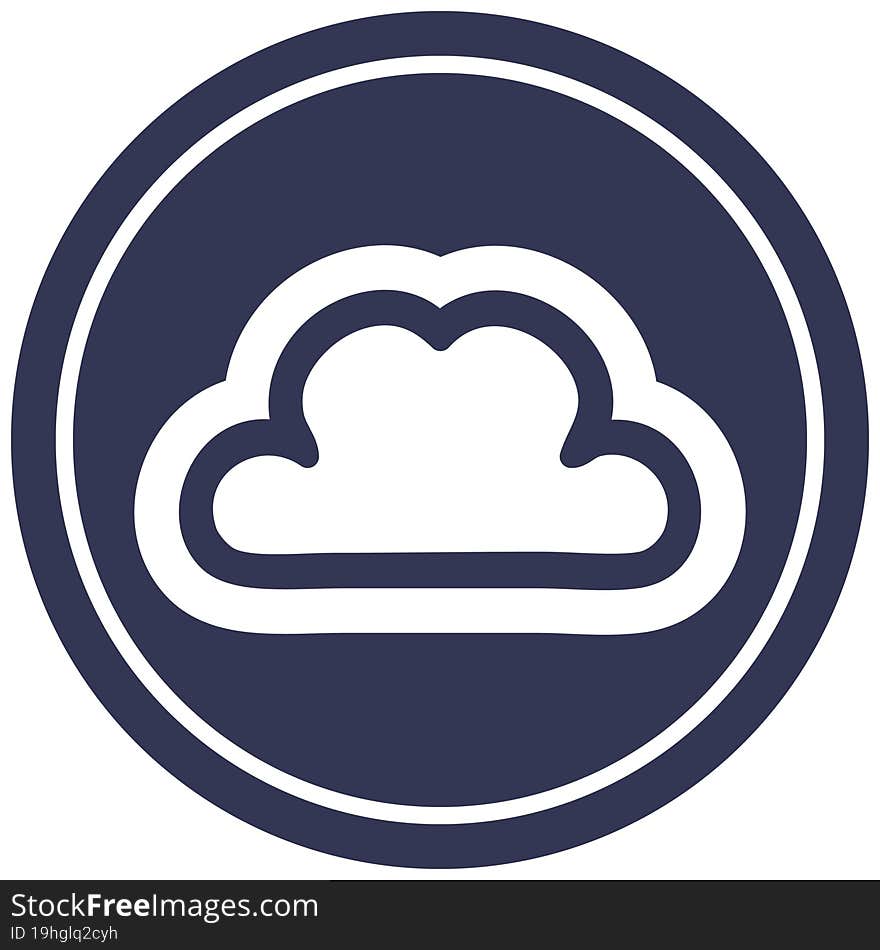 simple cloud circular icon symbol