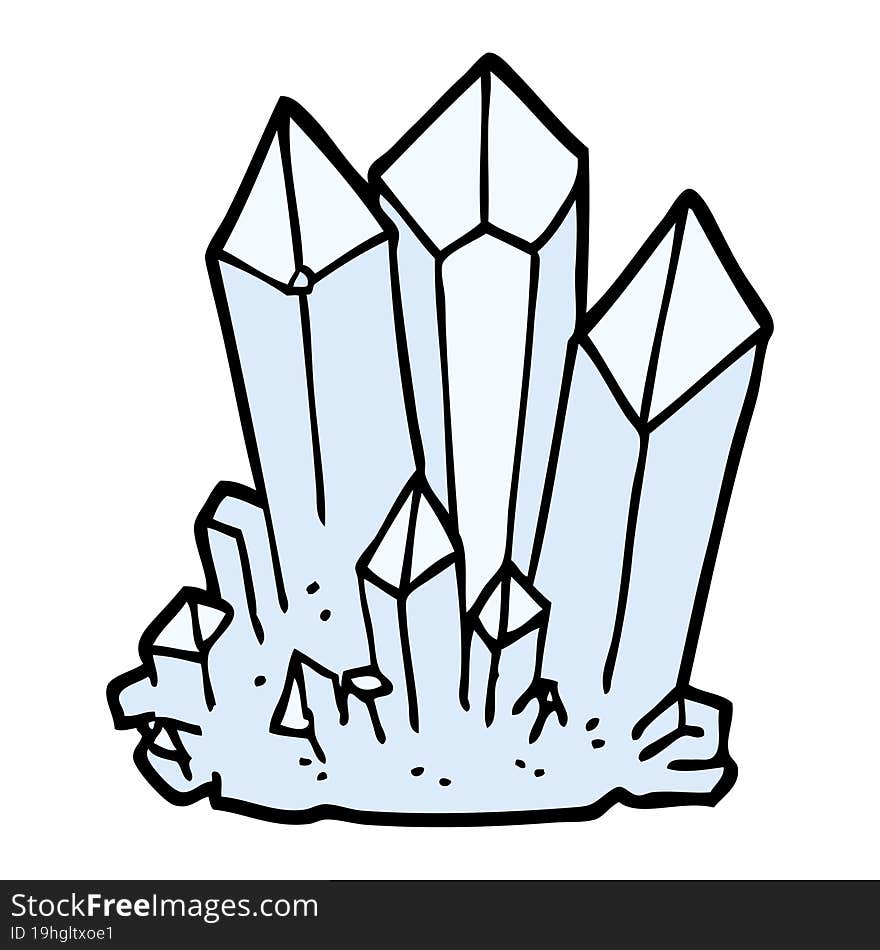 Hand Drawn Doodle Style Cartoon Natural Crystals