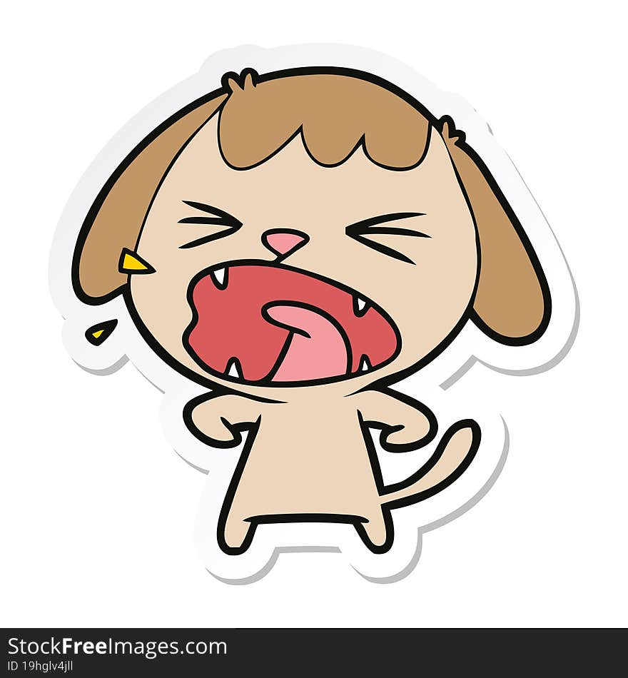 sticker of a cute cartoon dog