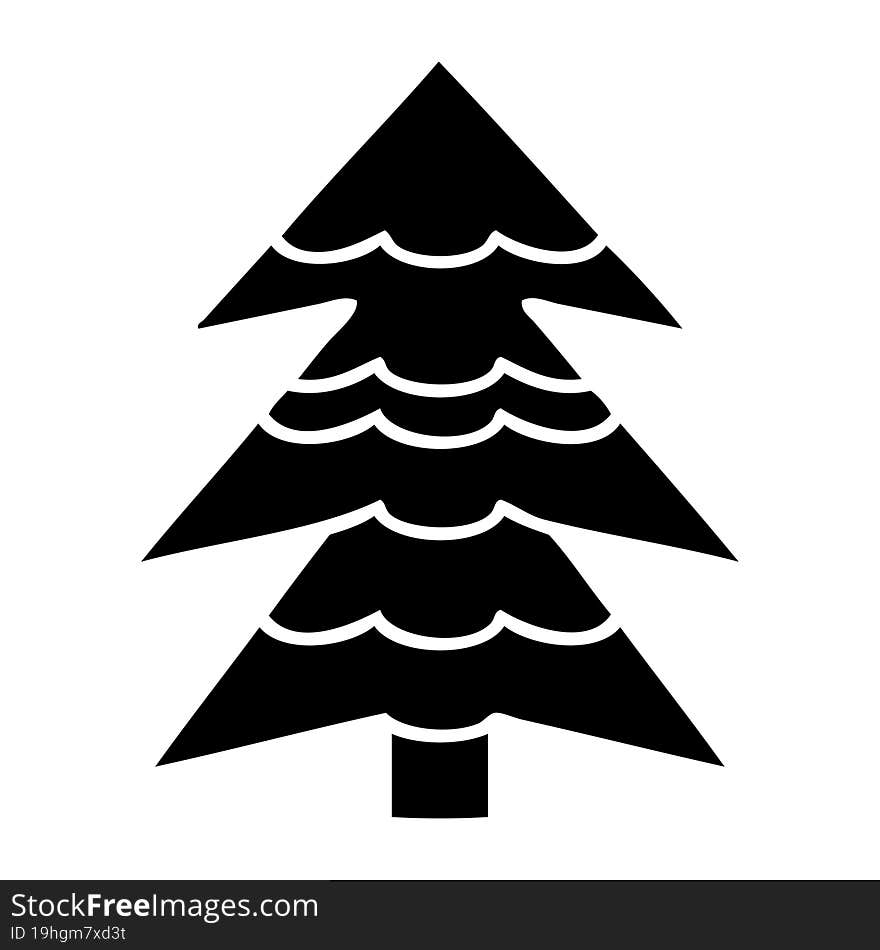 flat symbol snow covered tree