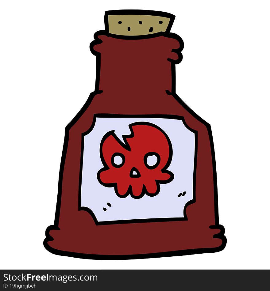 Cartoon Doodle Poison Bottle