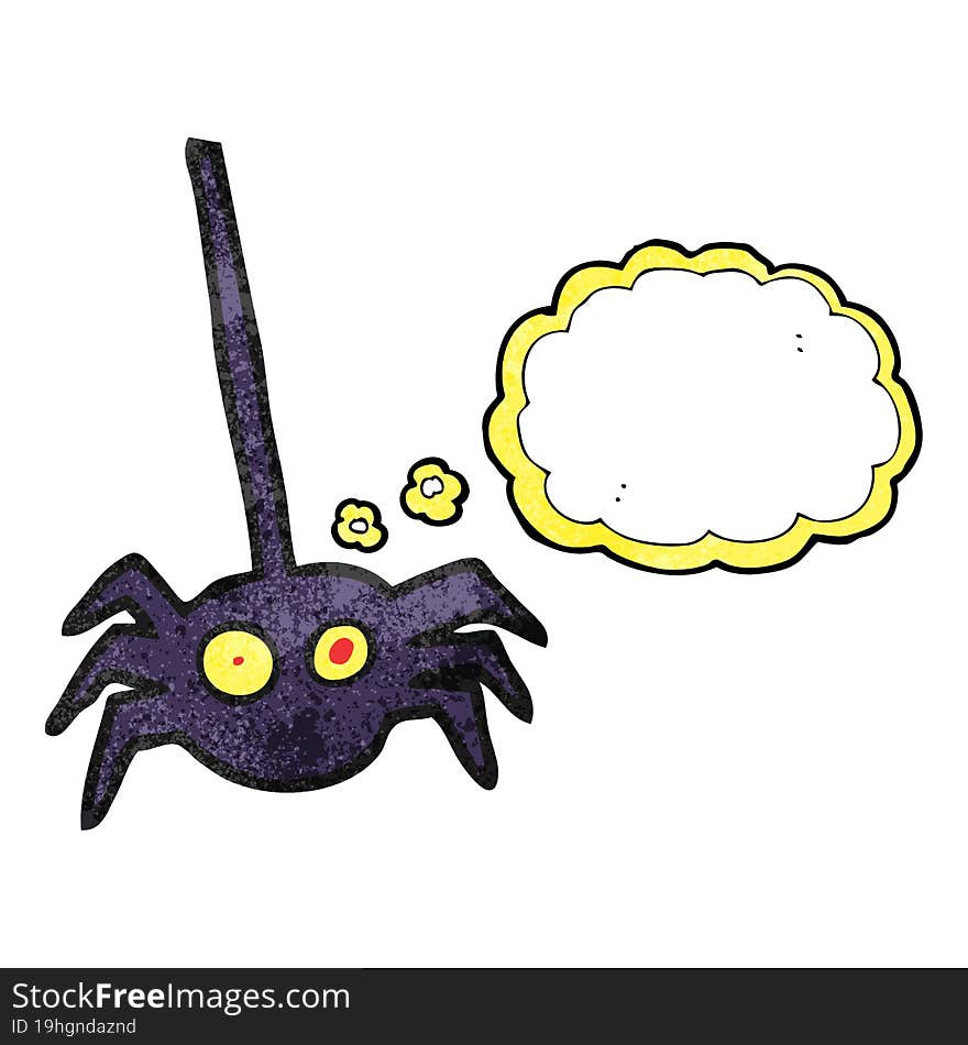 thought bubble textured cartoon halloween spider