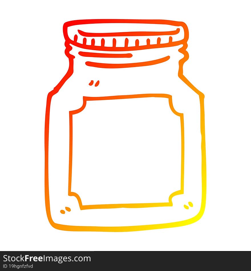 warm gradient line drawing of a cartoon empty jar