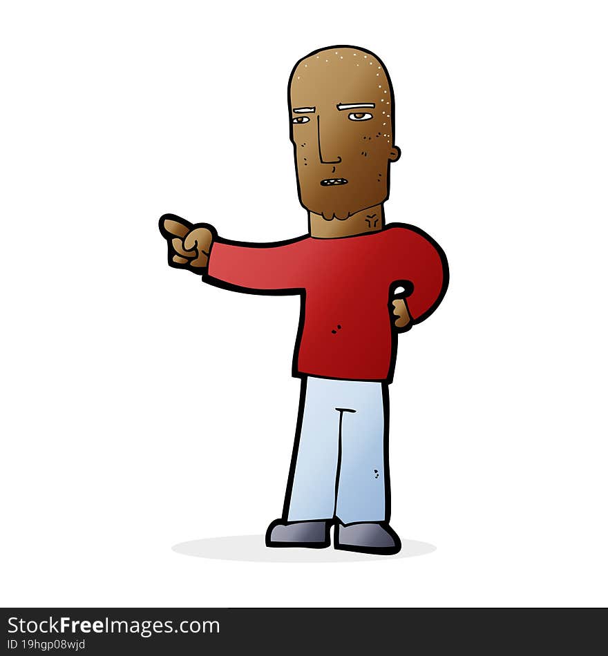 cartoon tough guy pointing