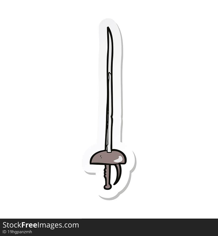 sticker of a cartoon sword