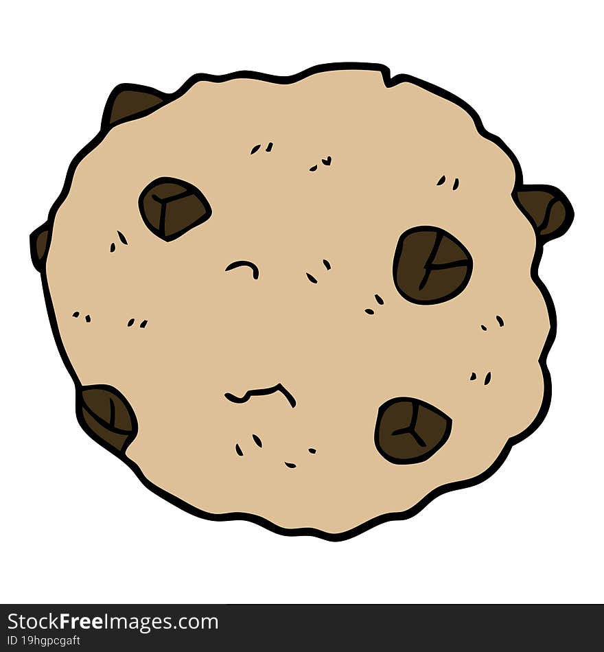 cartoon doodle chocolate chip cookie