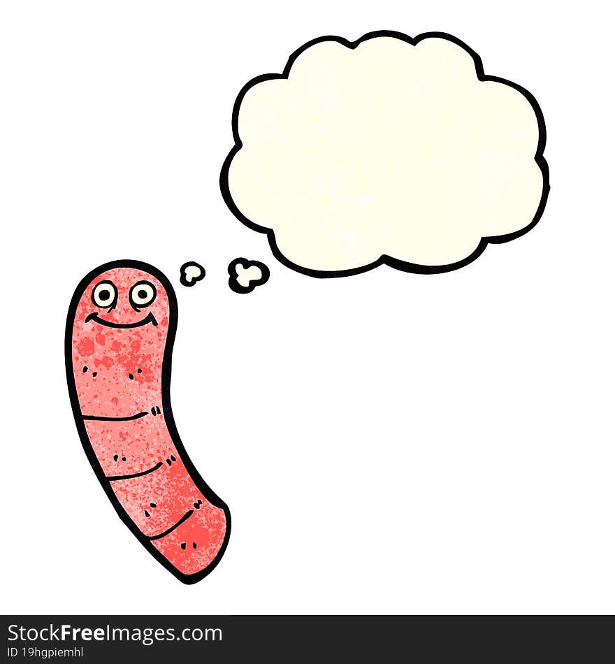 Cartoon Worm With Thought Bubble