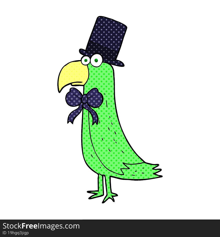 cartoon posh parrot