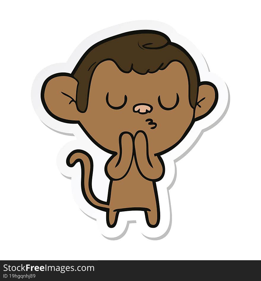 sticker of a cartoon monkey