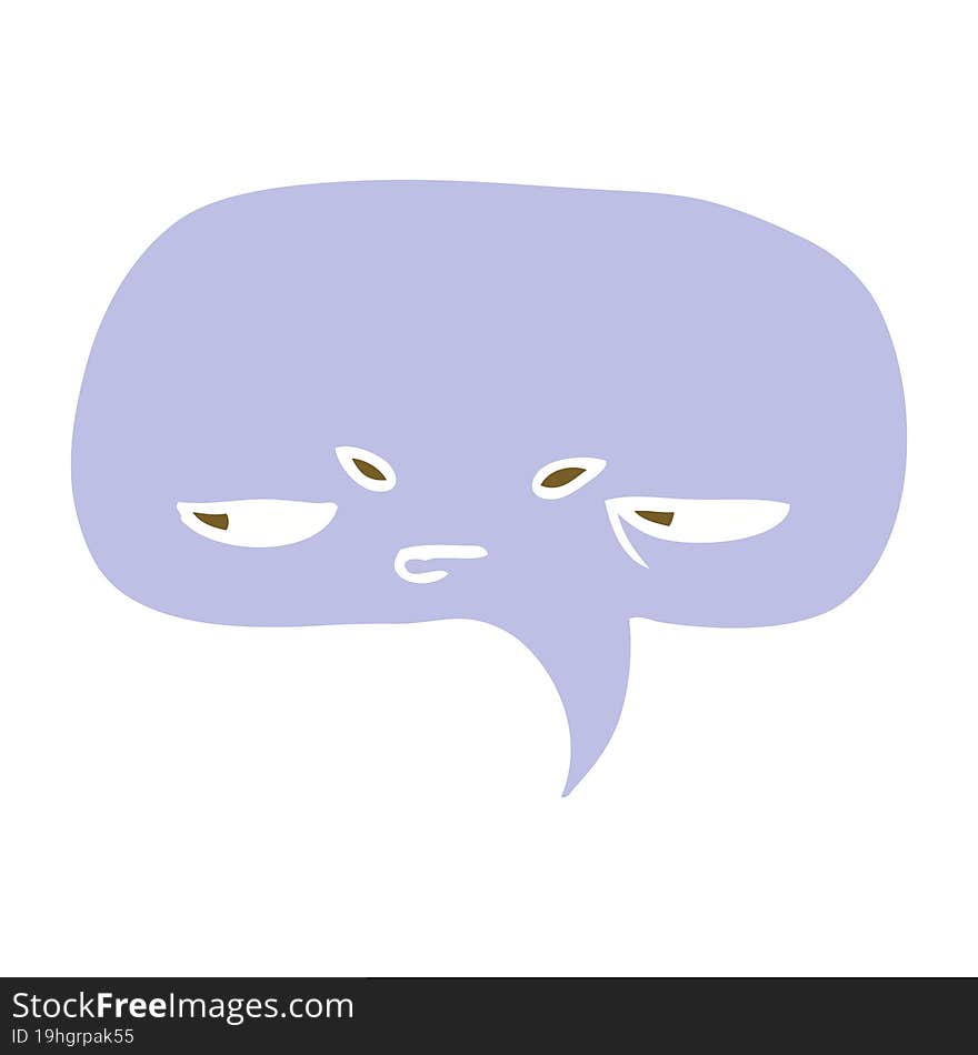 Cartoon Doodle Speech Bubble With Face