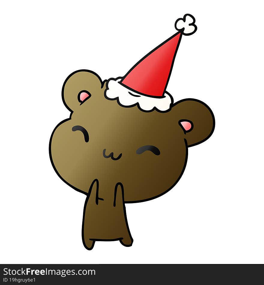 christmas gradient cartoon of kawaii bear