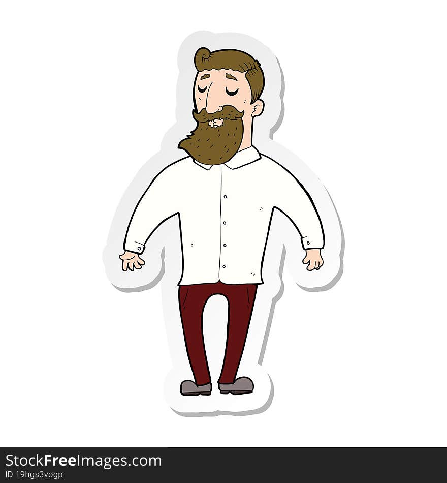 sticker of a cartoon bearded man