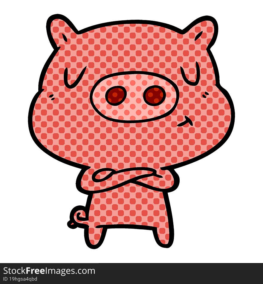 cartoon content pig. cartoon content pig