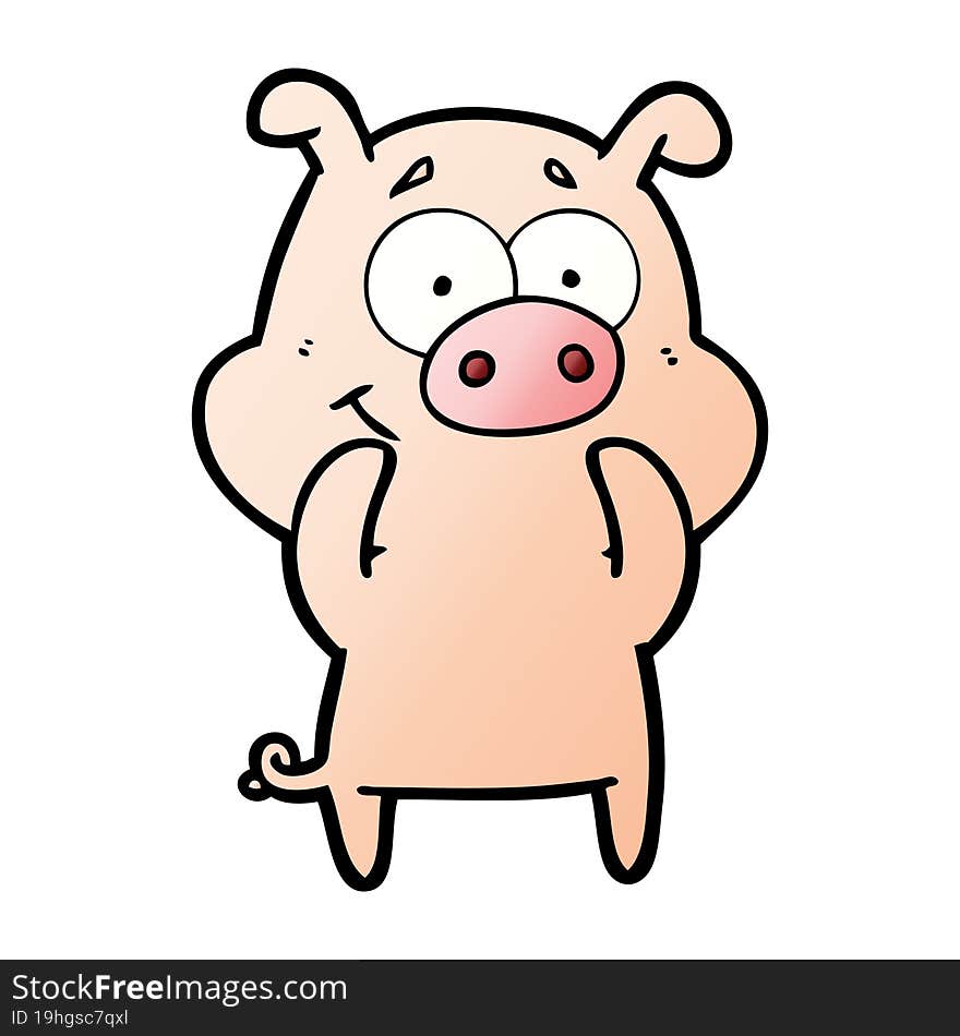 happy cartoon pig. happy cartoon pig