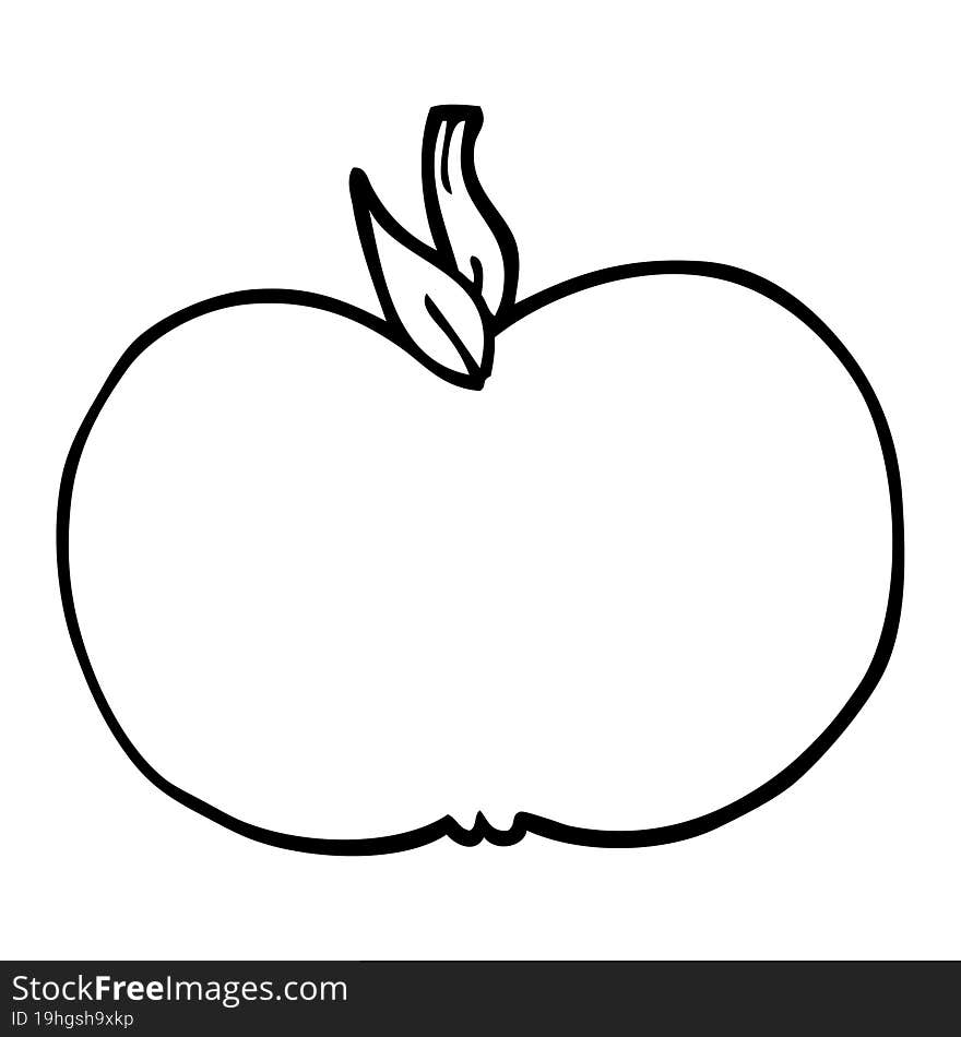 line drawing cartoon juicy apple