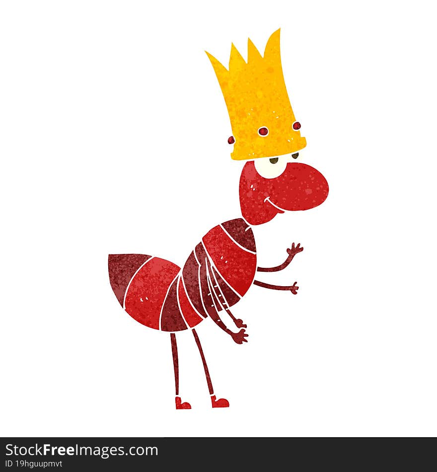 retro cartoon ant queen