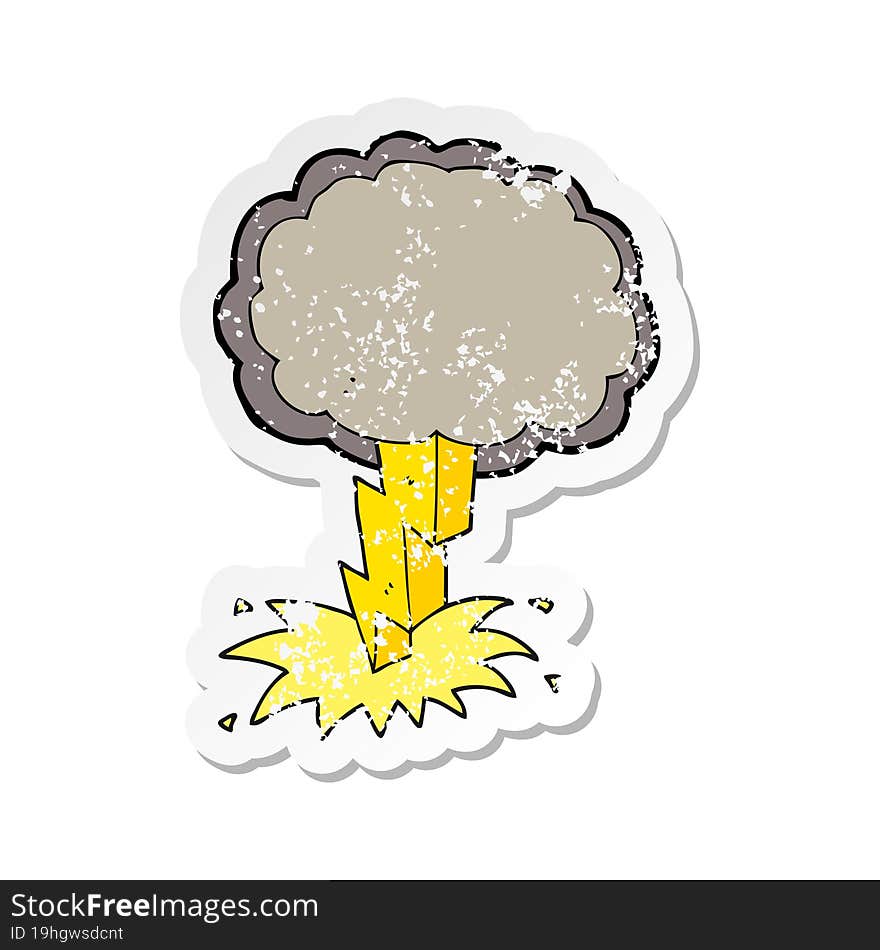 retro distressed sticker of a cartoon lightning bolt