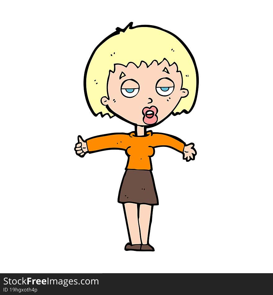 cartoon bored woman