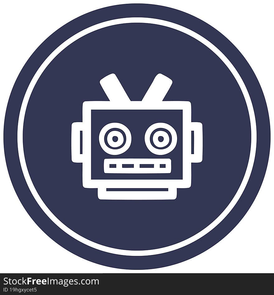 robot head circular icon