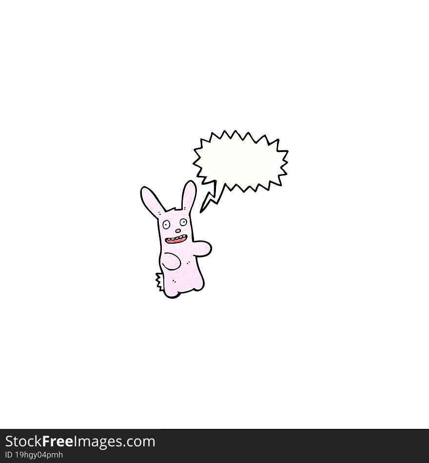 funny pink rabbit cartoon