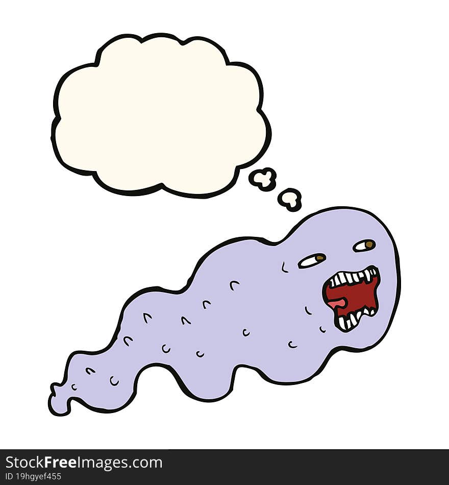 Cartoon Ghost With Thought Bubble